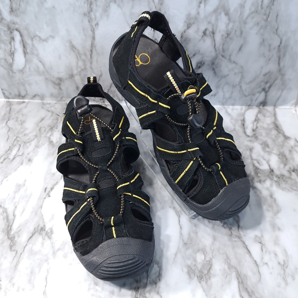 OP Ocean Pacific Boys Hiking Sandals Slip-On Size‎ 5 Black & Yellow